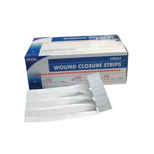 Dukal Skin Closure Strip 1 X 4 Inch Nonwoven Material Reinforced Strip White