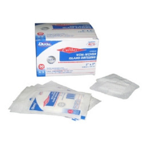 Dukal Adhesive Dressing Caliber™ 2 x 3" Nonwoven Rectangle White Sterile, 50 EA/BX