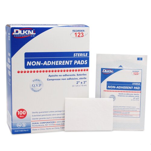 Dukal Non-Adherent Dressing 2 x 3" Sterile, 100/BX, 12BX/CS