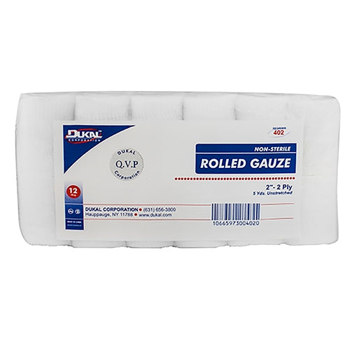 Dukal Bandage Roll Cotton Gauze 2-Ply 2" Roll NonSterile, 12/BG