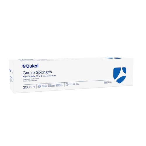 Dukal Gauze Sponge Cotton 12-Ply 2 x 2" Square NonSterile, 200/BG