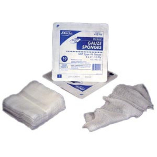 Dukal Gauze Sponge Cotton 12-Ply 3 x 3" Square NonSterile, 4000/CS