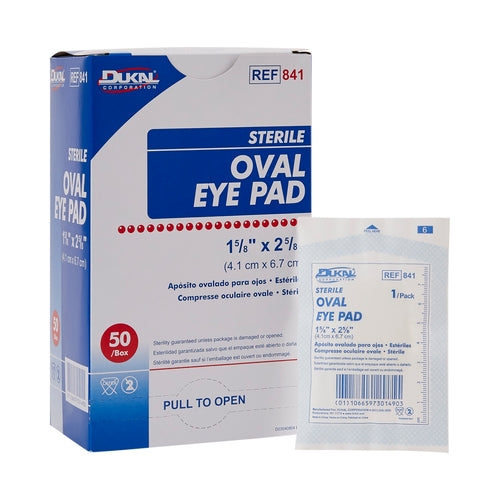 Dukal Eye Pad Cotton 1-5/8 x 2-5/8" Sterile, 50/BX