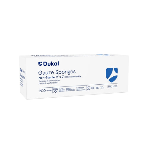 Dukal Gauze Sponge Cotton 8-Ply 2 x 2" Square NonSterile, 20/BG