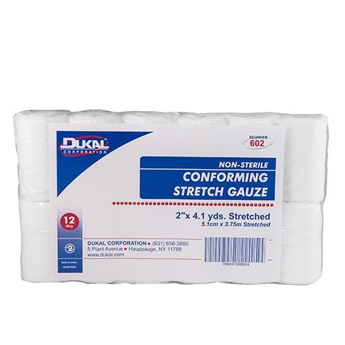 Dukal Conforming Bandage Polyester / Rayon 1-Ply 2" x 4-1/10 Yard Roll Shape NonSterile, 8 EA/CS