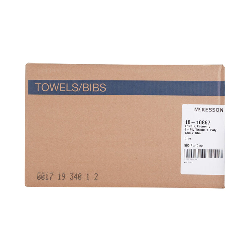 Procedure Towel McKesson 13 W X 18 L Inch Blue NonSterile