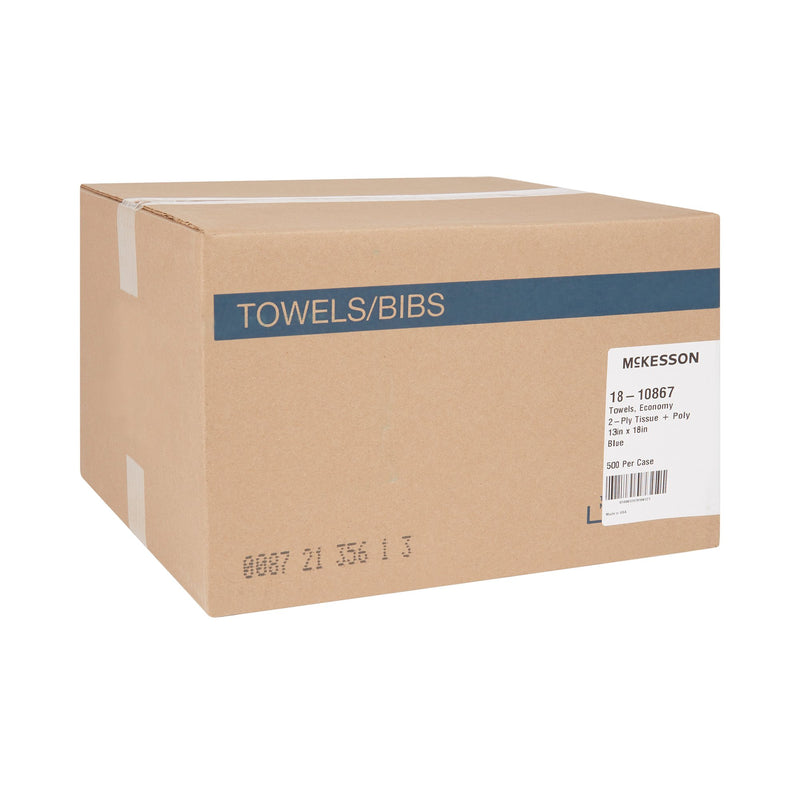 Procedure Towel McKesson 13 W X 18 L Inch Blue NonSterile