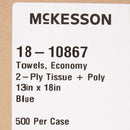 Procedure Towel McKesson 13 W X 18 L Inch Blue NonSterile