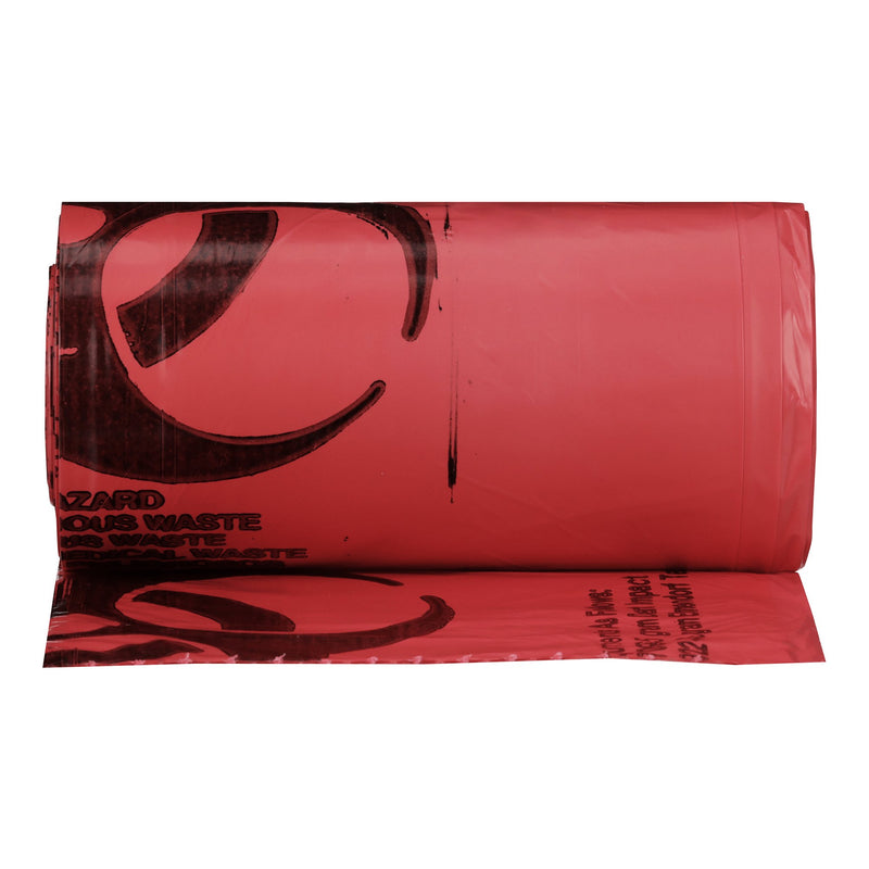 Biohazard Waste Bag McKesson 7 to 10 gal. Red Polymer Film 24 X 24 Inch
