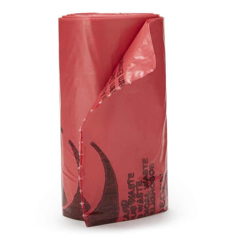 Biohazard Waste Bag McKesson 7 to 10 gal. Red Polymer Film 24 X 24 Inch