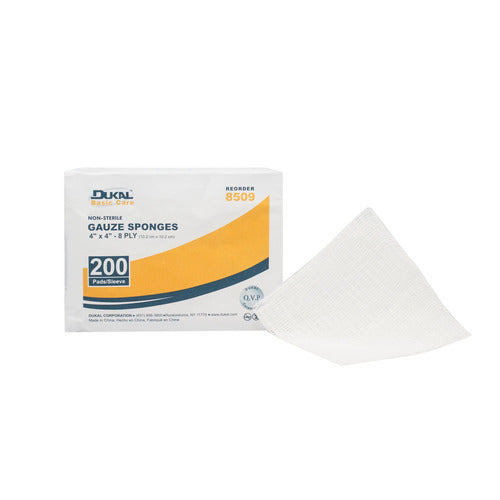 Dukal Gauze Sponge Gauze 8-Ply 4 x 4" Square NonSterile, 20/BG