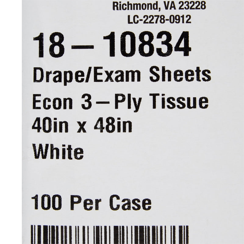 General Purpose Drape McKesson Physical Exam Drape 40 W X 48 L Inch NonSterile