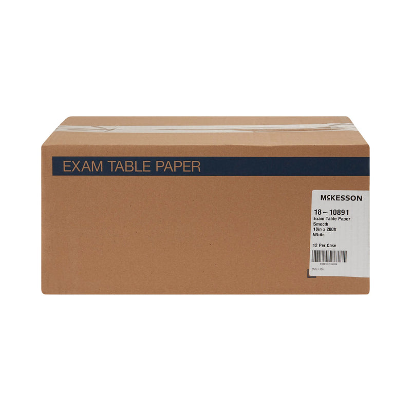 Table Paper McKesson 18 Inch Width 200 Foot Length White Smooth
