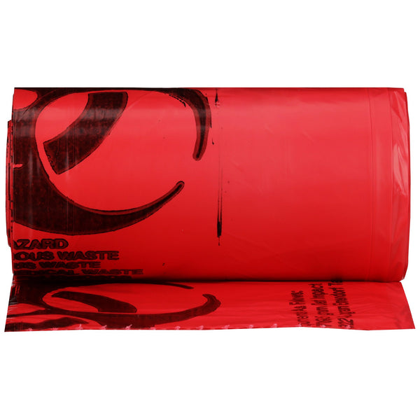 Biohazard Waste Bag McKesson 10 to 15 gal. Red Polyethylene 24 X 32 Inch