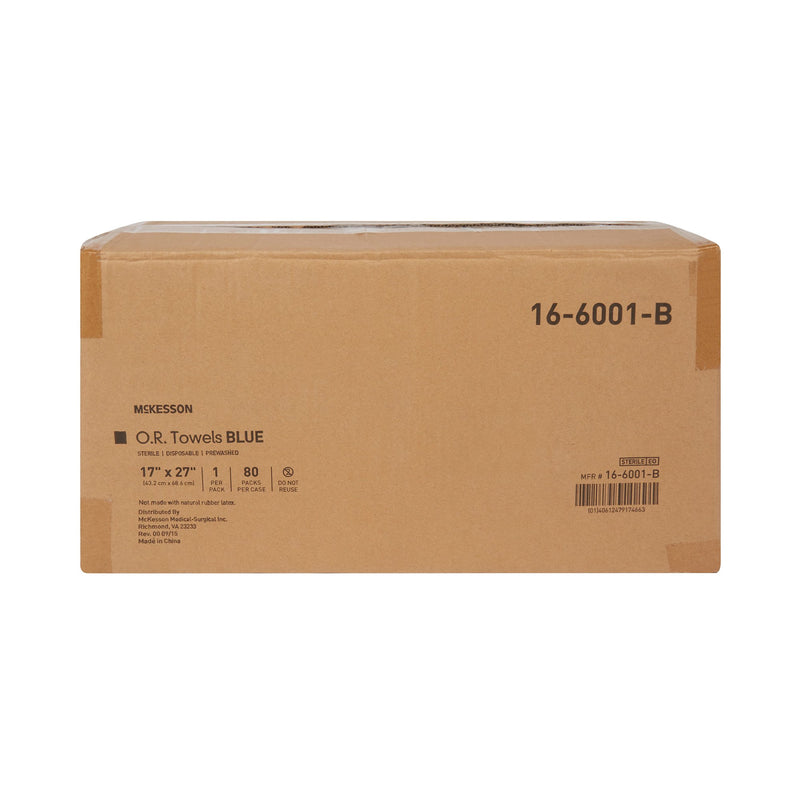 O.R. Towel McKesson 17 W X 27 L Inch Blue Sterile