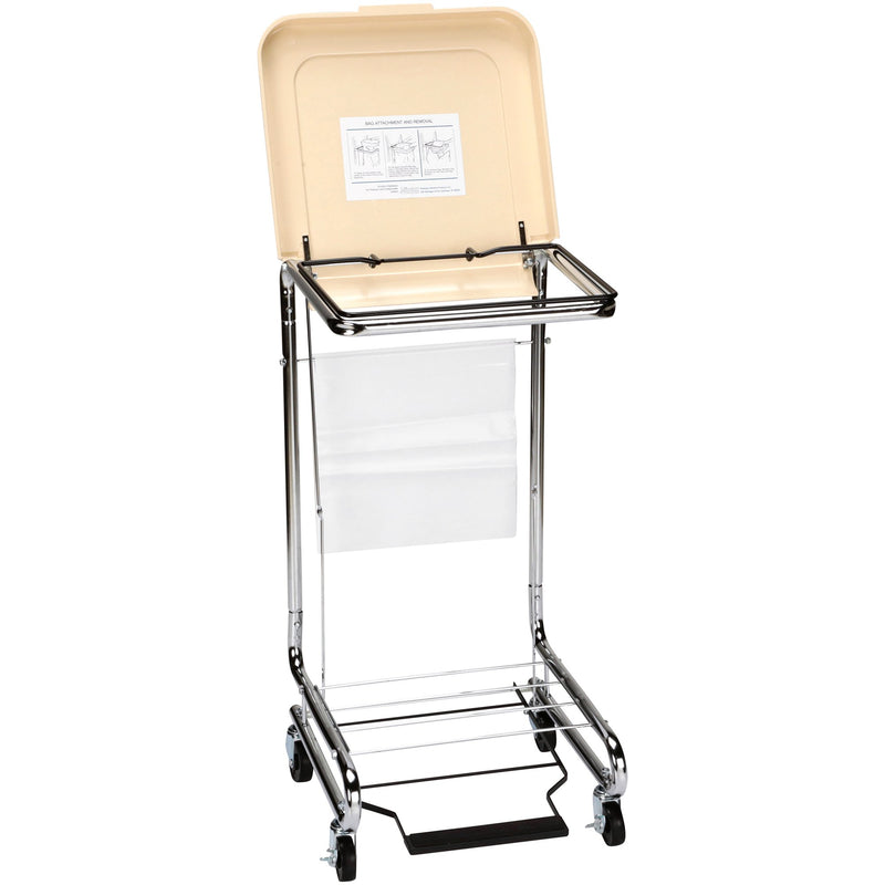 Hamper Stand McKesson Soiled Linen Rectangular Opening 30 to 33 gal. Capacity Foot Pedal Self-Closing Lid