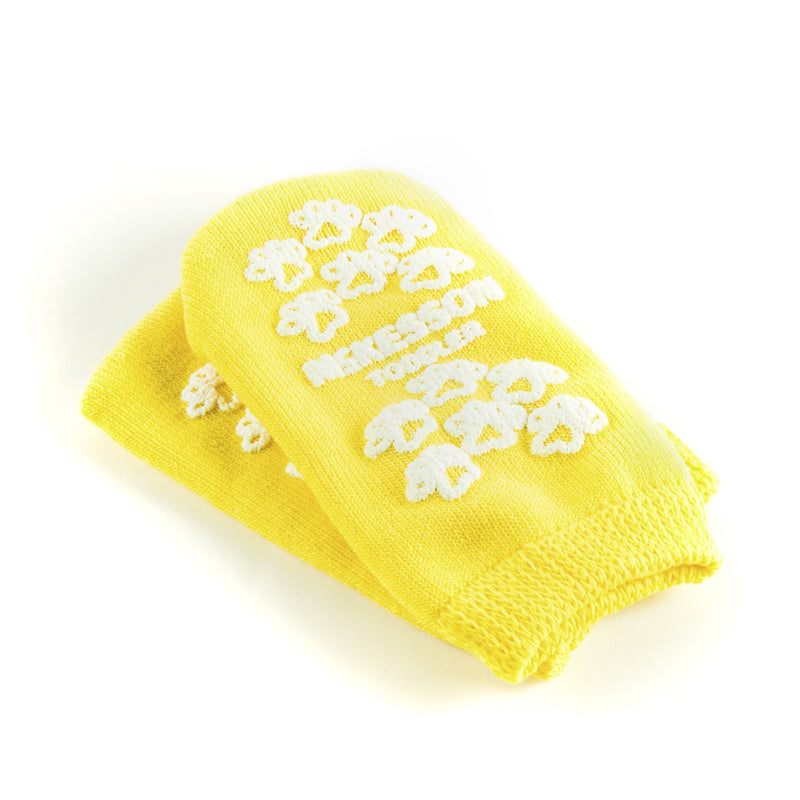 Slipper Socks McKesson Terries™ Unisex Toddler Single Tread Single Patient Use Yellow