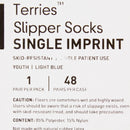 Slipper Socks McKesson Terries™ Unisex Child Single Tread Single Patient Use Light Blue