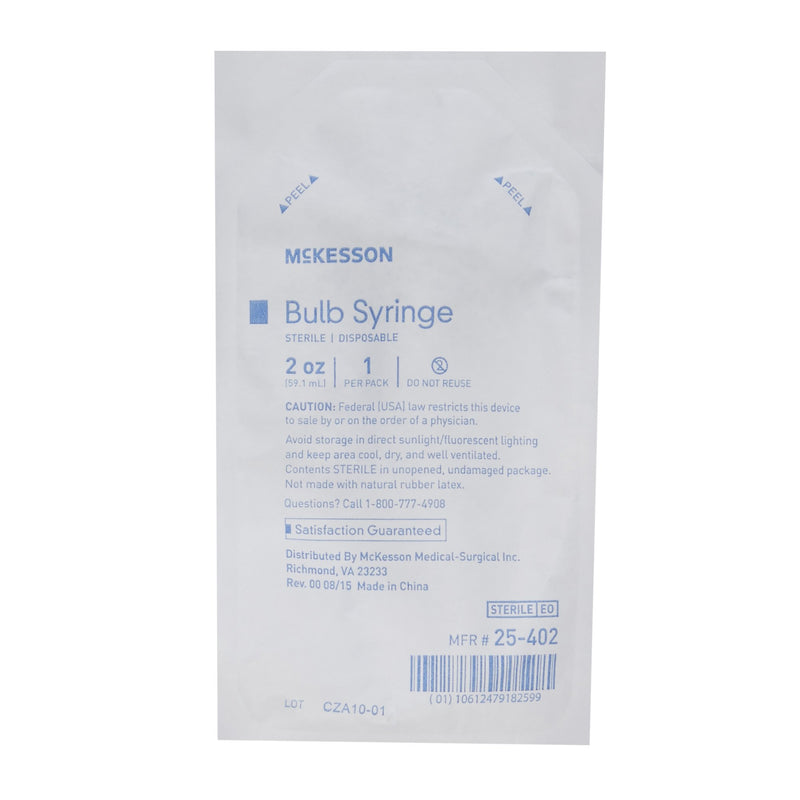 Ear / Ulcer Bulb Syringe McKesson Blister Pack Sterile Disposable 2 oz.