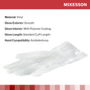 Exam Glove McKesson Small NonSterile Vinyl Standard Cuff Length Smooth Clear Not Rated