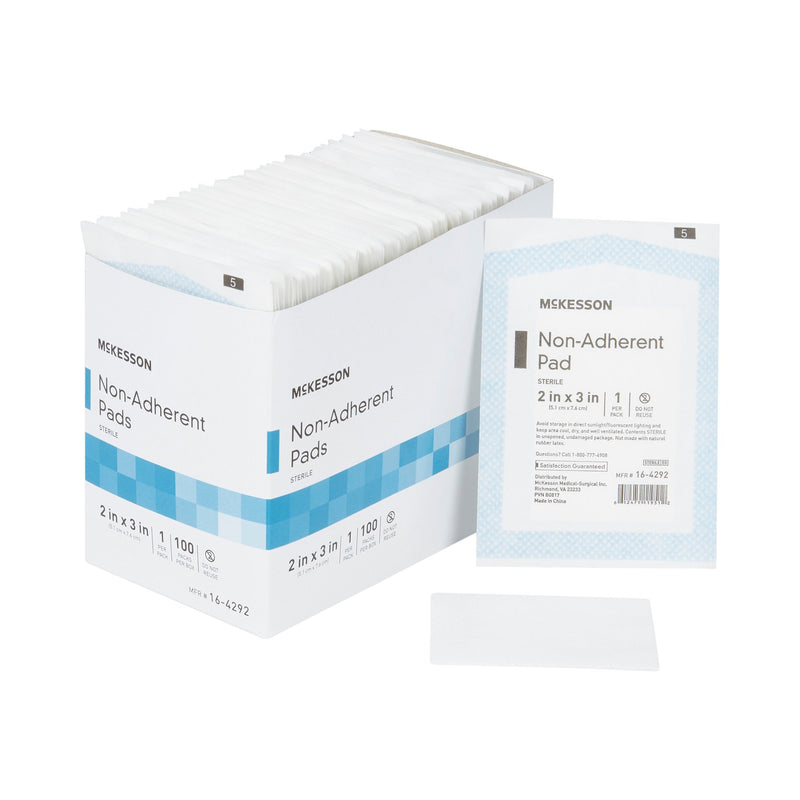 Non-Adherent Dressing McKesson 2 X 3 Inch Sterile 100 per Pack