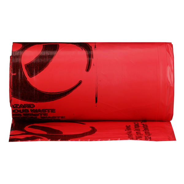Biohazard Waste Bag McKesson 10 to 15 gal. Red Polymer Film 24 X 32 Inch