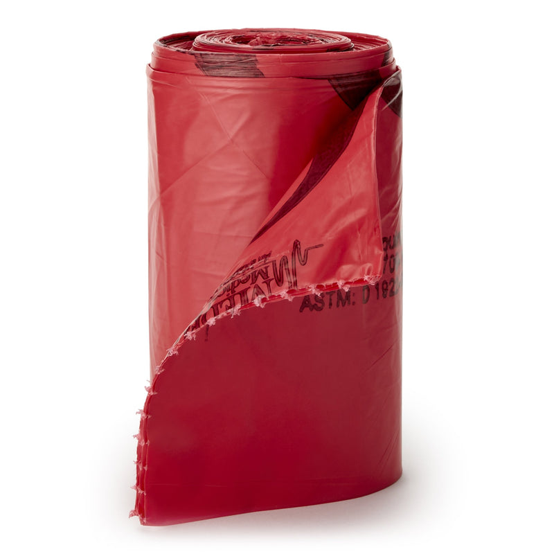 Biohazard Waste Bag McKesson 10 to 15 gal. Red Polymer Film 24 X 32 Inch