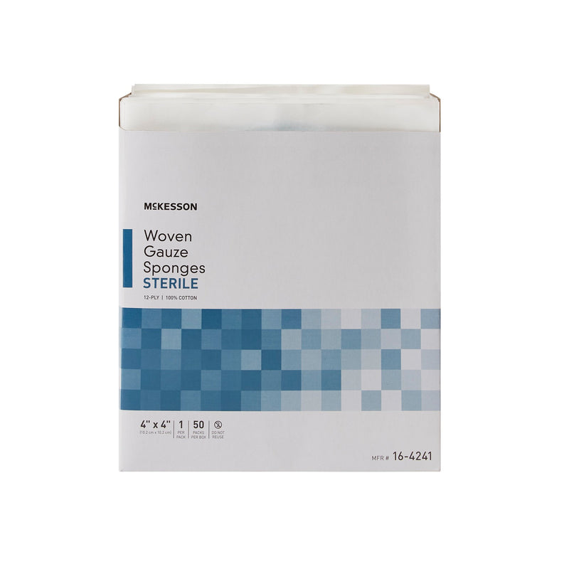 Gauze Sponge McKesson 4 X 4 Inch 12-Ply Sterile 1 per Pack