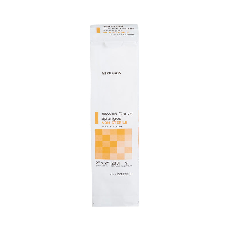 Gauze Sponge McKesson 2 X 2 Inch 12-Ply NonSterile 200 per Pack