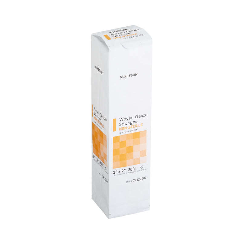 Gauze Sponge McKesson 2 X 2 Inch 12-Ply NonSterile 200 per Pack