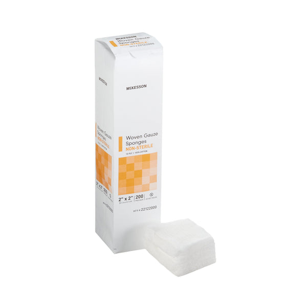 Gauze Sponge McKesson 2 X 2 Inch 12-Ply NonSterile 200 per Pack