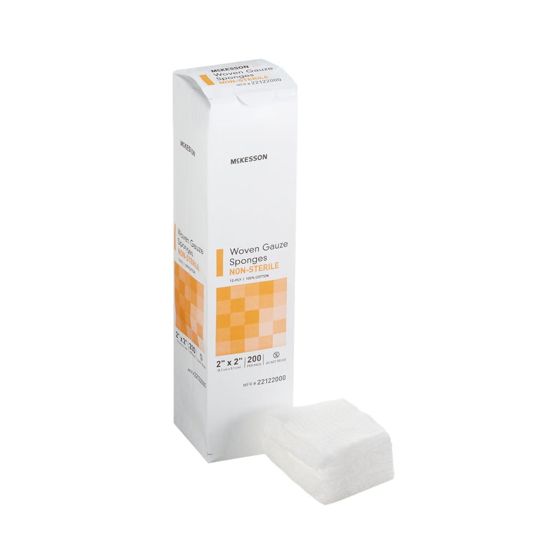 Gauze Sponge McKesson 2 X 2 Inch 12-Ply NonSterile 200 per Pack