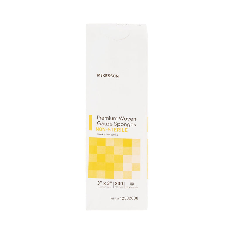 Gauze Sponge McKesson 3 X 3 Inch 12-Ply NonSterile 200 per Pack