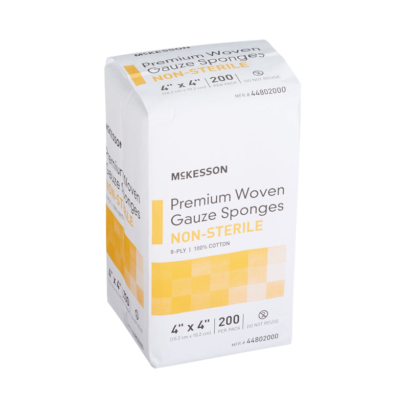 Gauze Sponge McKesson 4 X 4 Inch 8-Ply NonSterile 200 per Pack