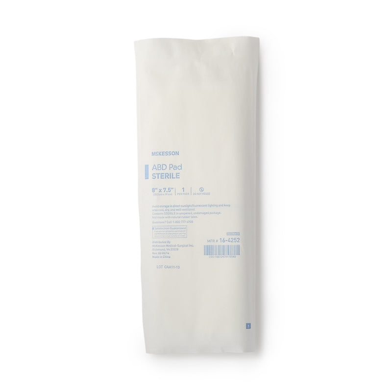 Abdominal Pad McKesson 7-1/2 X 8 Inch Sterile 1 per Pack