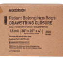 Patient Belongings Bag McKesson 4 X 20 X 20 Inch Polyethylene Drawstring Closure White