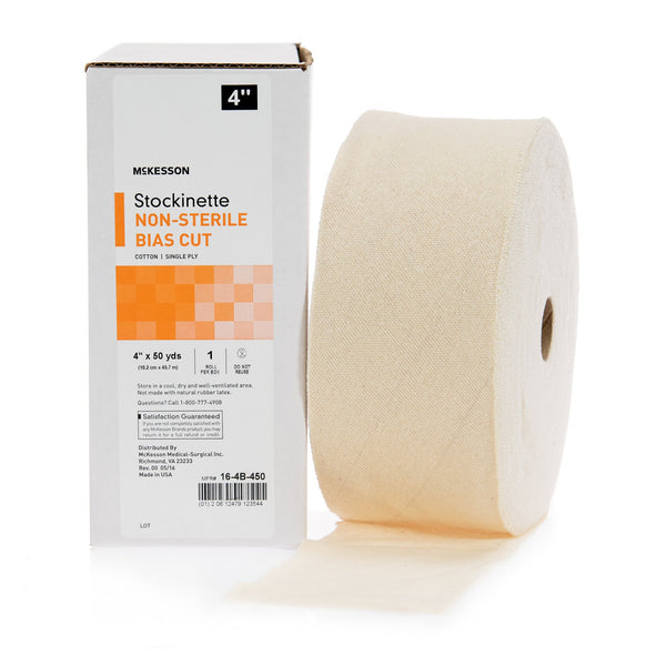 Bias Cut Stockinette McKesson Cotton 4 Inch X 50 Yard Size 1 Beige NonSterile