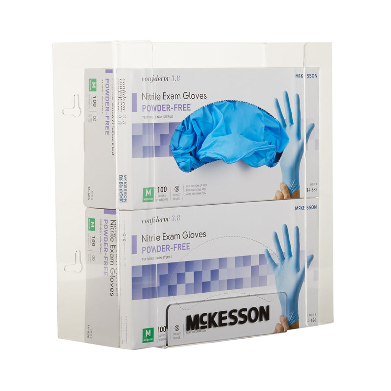 Glove Box Holder McKesson Horizontal or Vertical Mounted 2-Box Capacity Clear 4 X 10 X 10-3/4 Inch Plastic