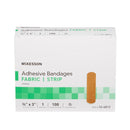 Adhesive Strip McKesson 3/4 X 3 Inch Fabric Rectangle Tan Sterile