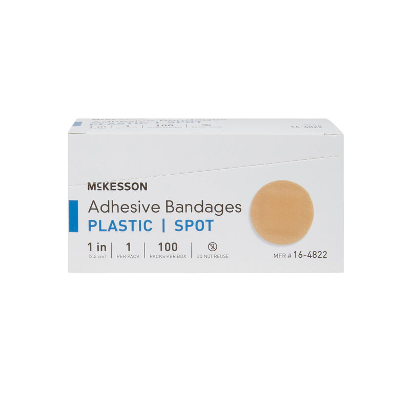 Adhesive Spot Bandage McKesson 1 Inch Plastic Round Tan Sterile