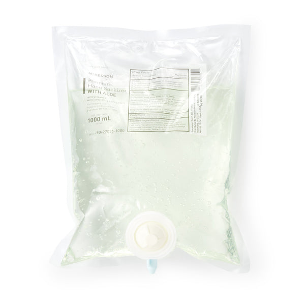 Hand Sanitizer with Aloe McKesson Premium 1,000 mL Ethyl Alcohol Gel Dispenser Refill Bag