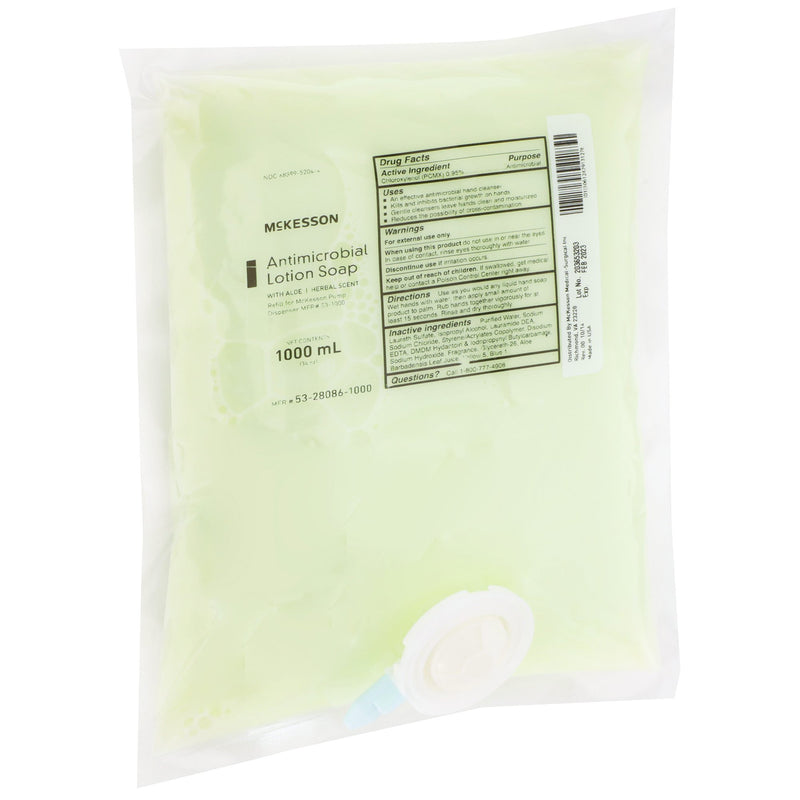 Antimicrobial Soap McKesson Lotion 1,000 mL Dispenser Refill Bag Herbal Scent