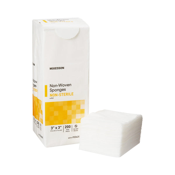 Nonwoven Sponge McKesson 3 X 3 Inch 4-Ply NonSterile 200 per Pack