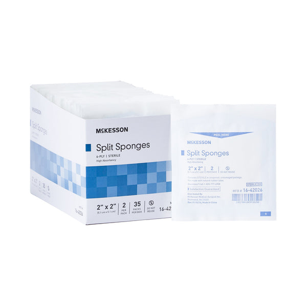 I.V. Sponge McKesson 2 X 2 Inch 6-Ply Sterile 2 per Pack