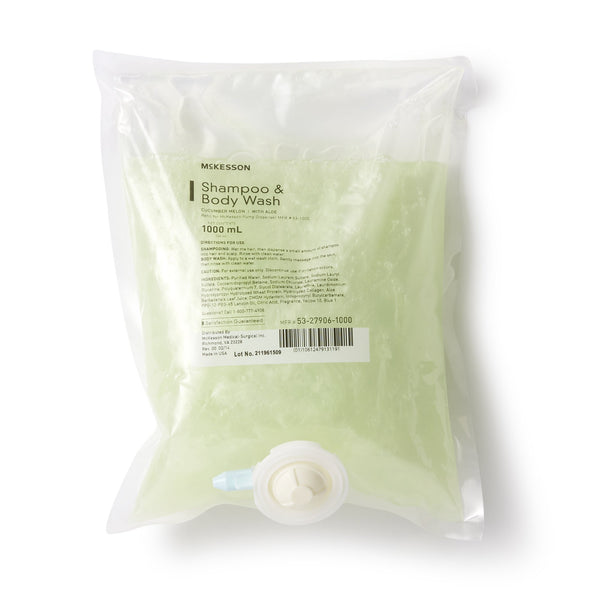 Shampoo and Body Wash McKesson 1,000 mL Dispenser Refill Bag Cucumber Melon Scent