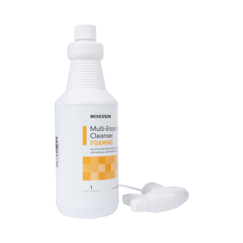 Multi-Enzymatic Instrument Detergent McKesson Foam RTU 1 Quart Bottle Fresh Rain Scent