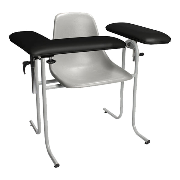 Blood Drawing Chair McKesson 1 Straight Arm / 1 Flip Up Arm Black