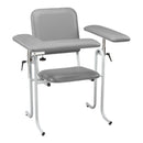Blood Drawing Chair McKesson 1 Straight Arm / 1 Flip Up Arm Gray