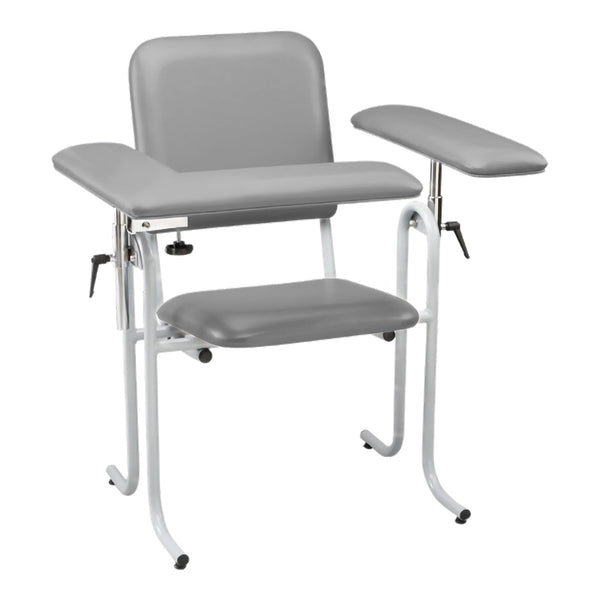Blood Drawing Chair McKesson 1 Straight Arm / 1 Flip Up Arm Gray