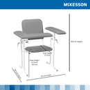 Blood Drawing Chair McKesson 1 Straight Arm / 1 Flip Up Arm Gray